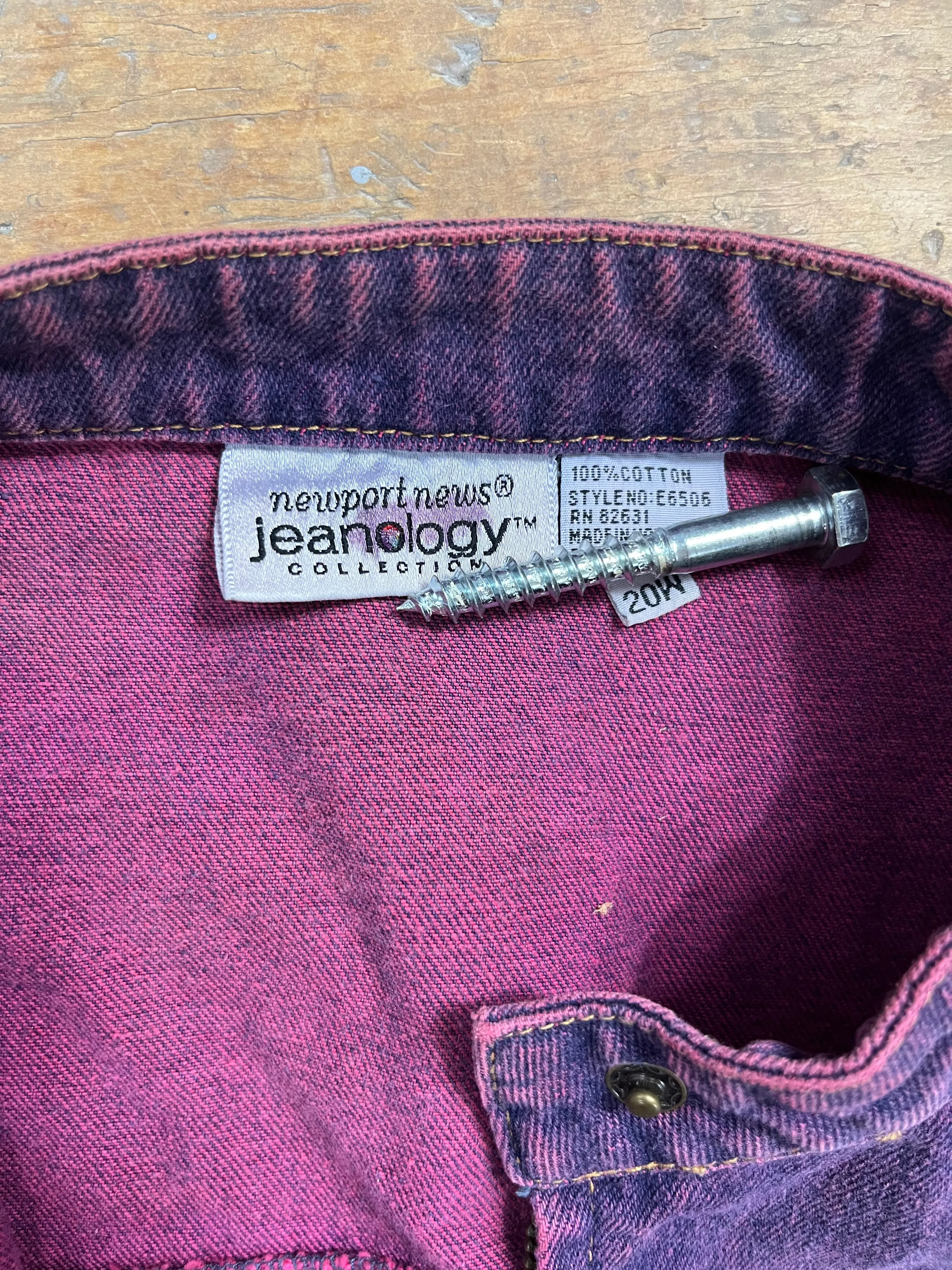 1990s Purple Acid Wash Denim Jeans by Newport News Jeanology