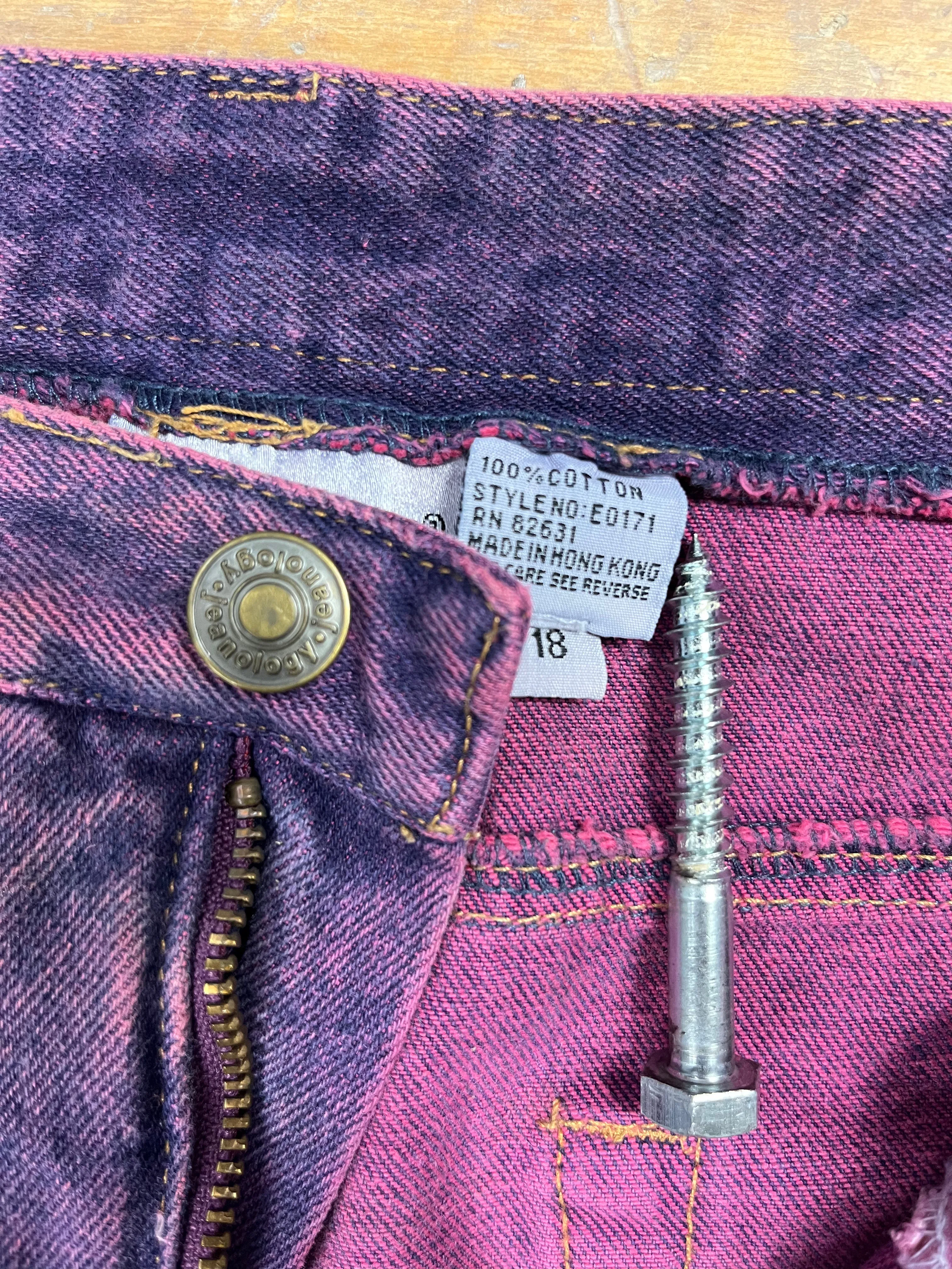 1990s Purple Acid Wash Denim Jeans by Newport News Jeanology