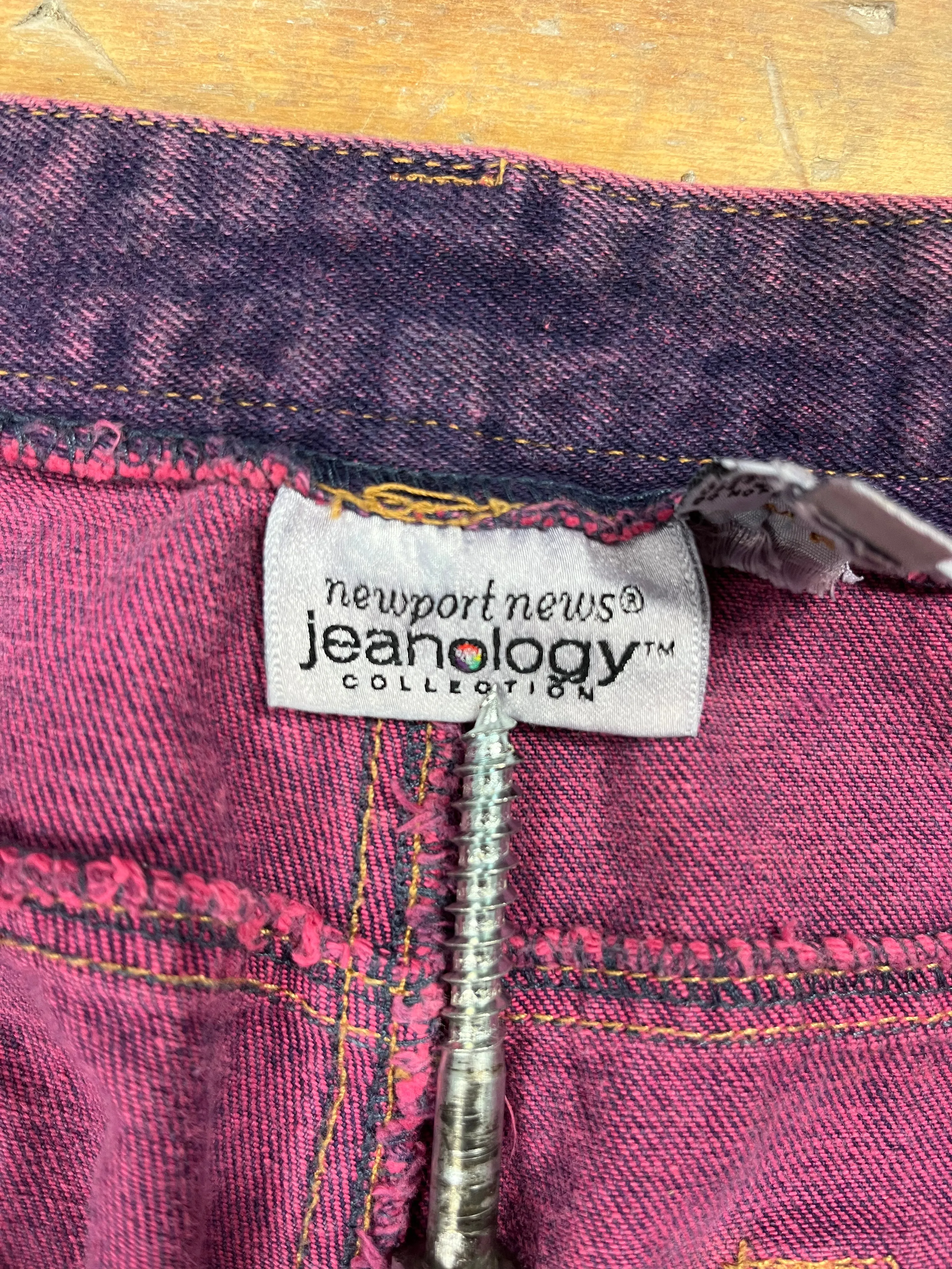 1990s Purple Acid Wash Denim Jeans by Newport News Jeanology