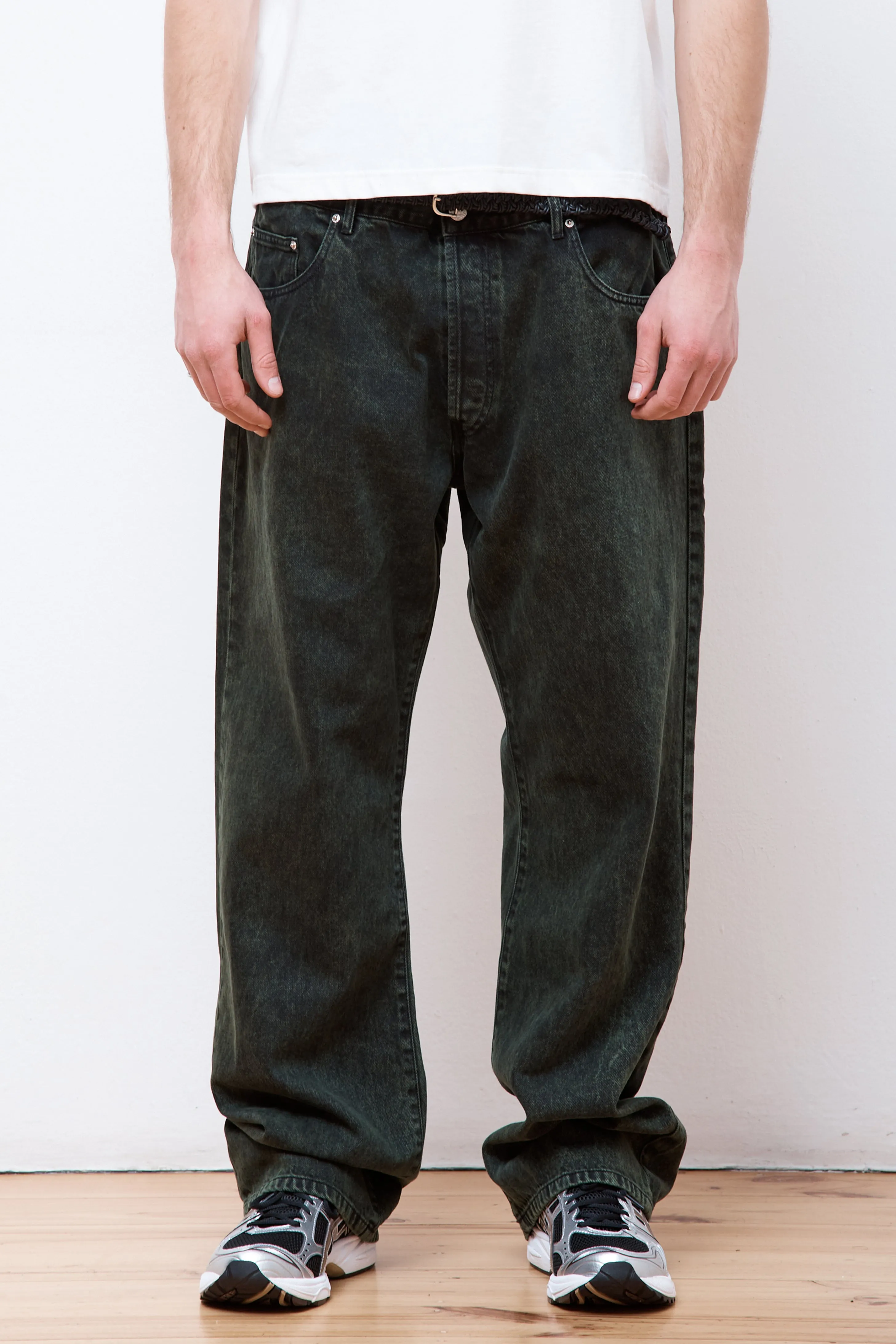 Acid Wash Batten Jean Forest Green