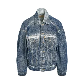 Acid Wash Denim Jacket in Indigo