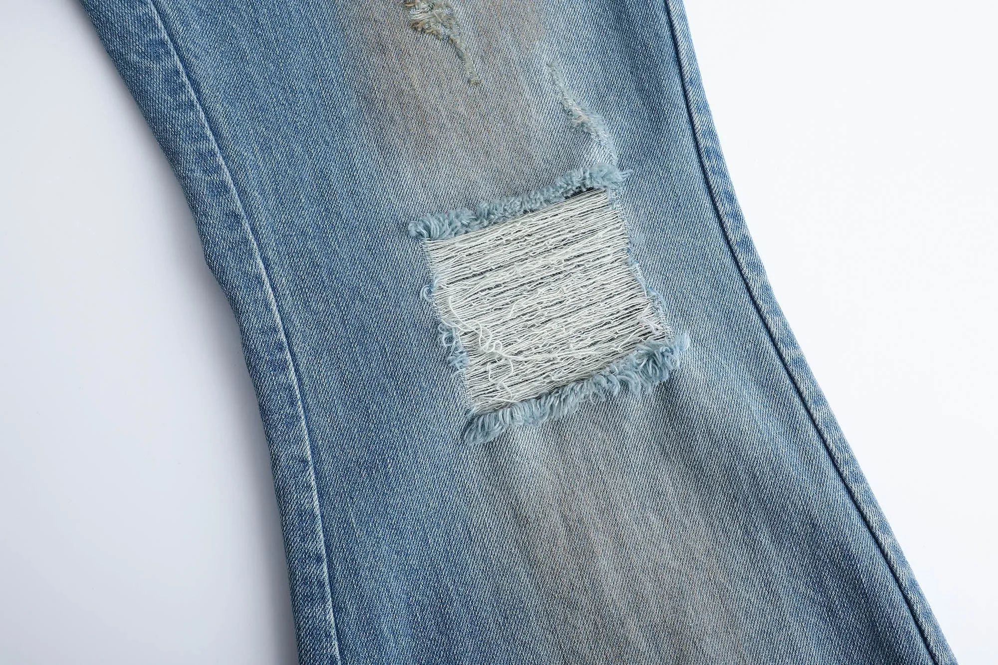 Acid Wash Wide Jeans in Blue