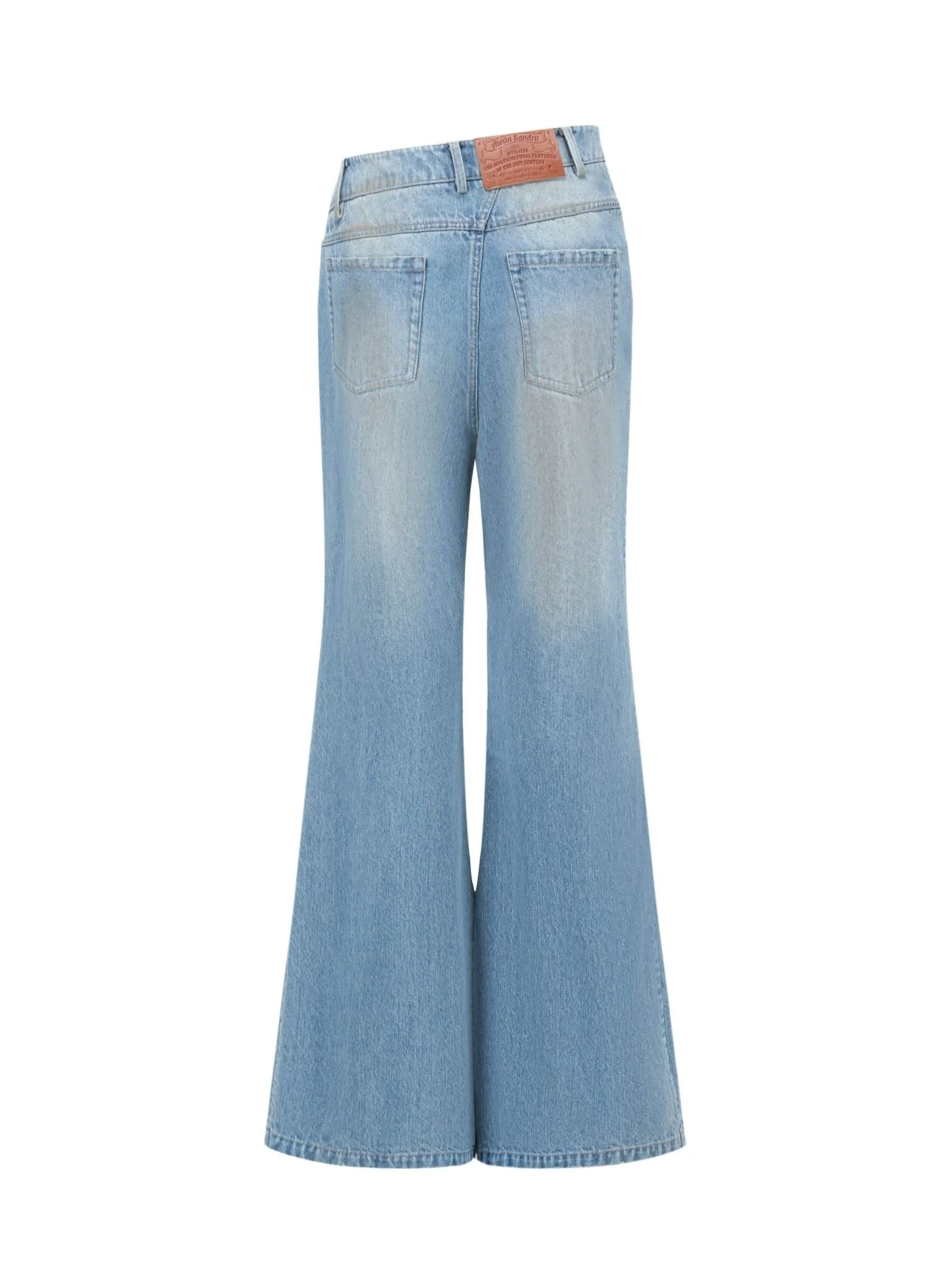 Acid Wash Wide Jeans in Blue