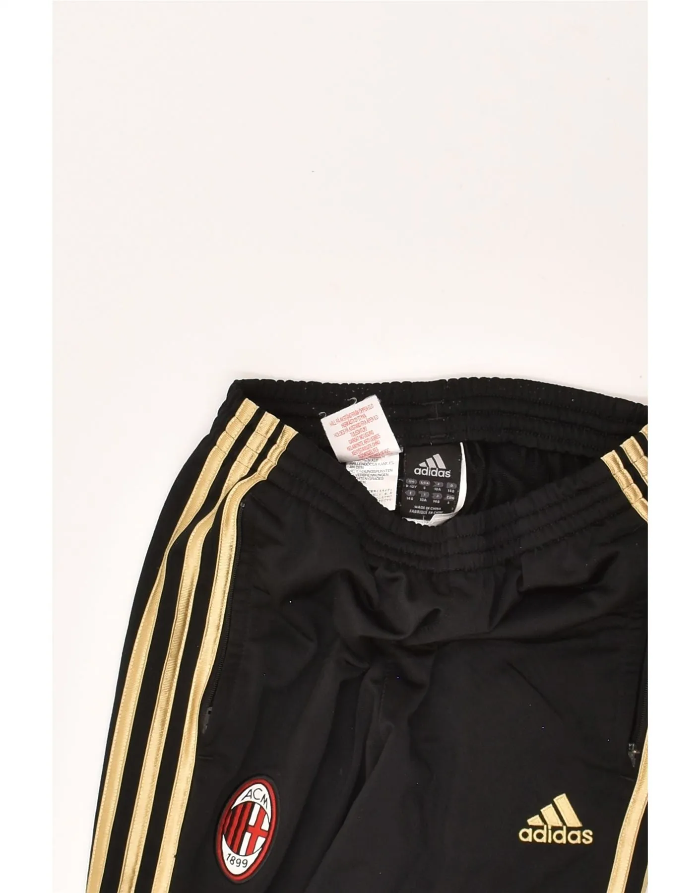 ADIDAS Boys AC Milan Graphic Tracksuit Trousers Joggers 9-10 Years Black