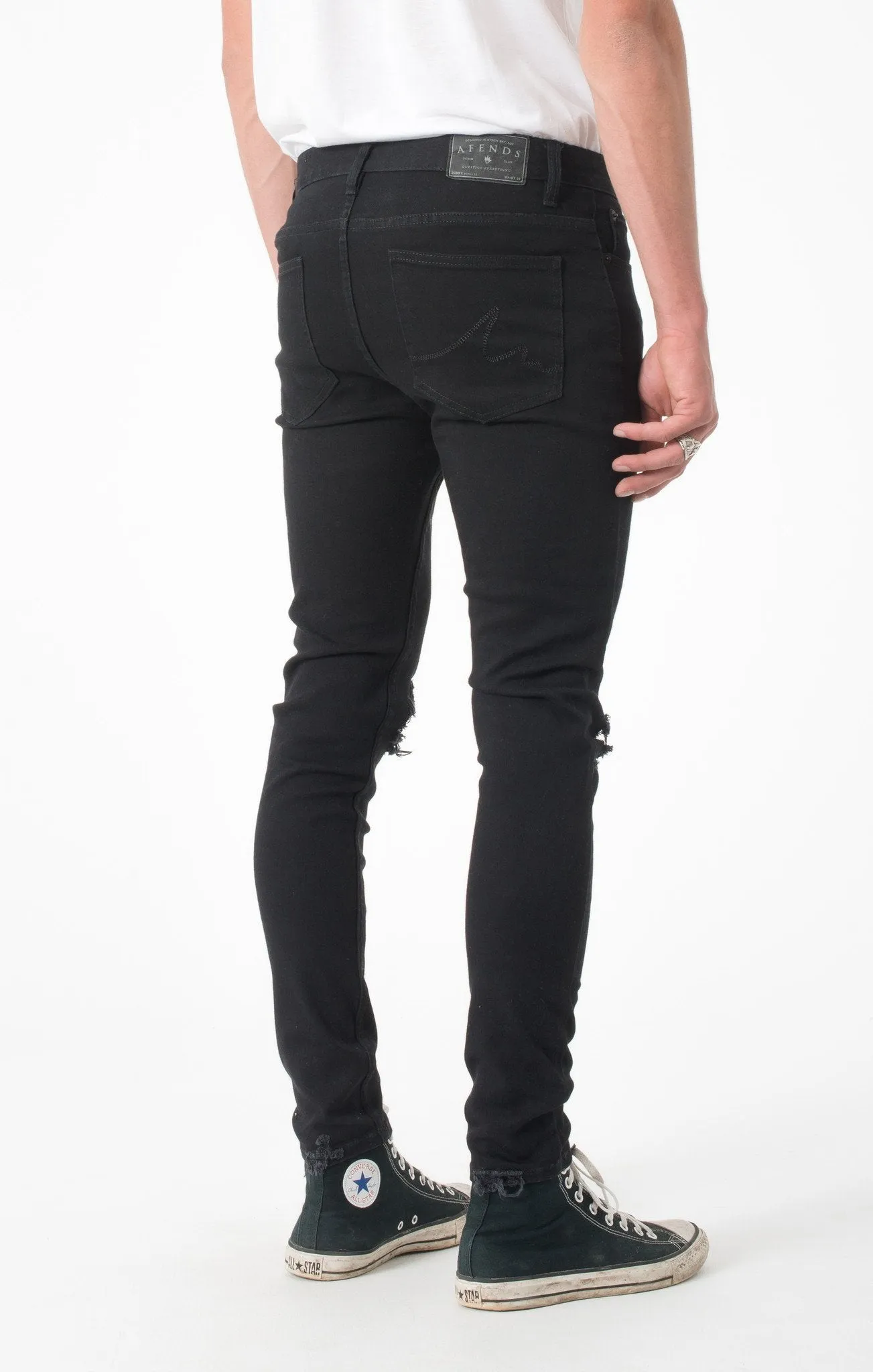 Afends Mens Beat Junky Jeans - Skinny Fit Denim