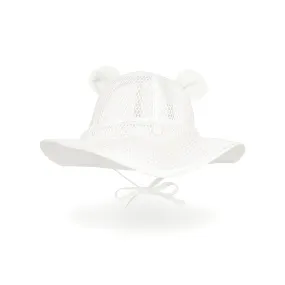 Baby Mesh Bucket Hat Toddler Sun Floppy Hat | White