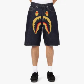 Bape Shark Denim Shorts / Indigo