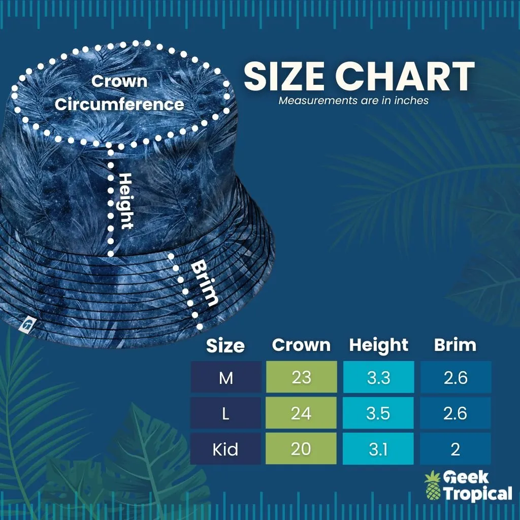 Blue Green Hawaiian Space Bucket Hat