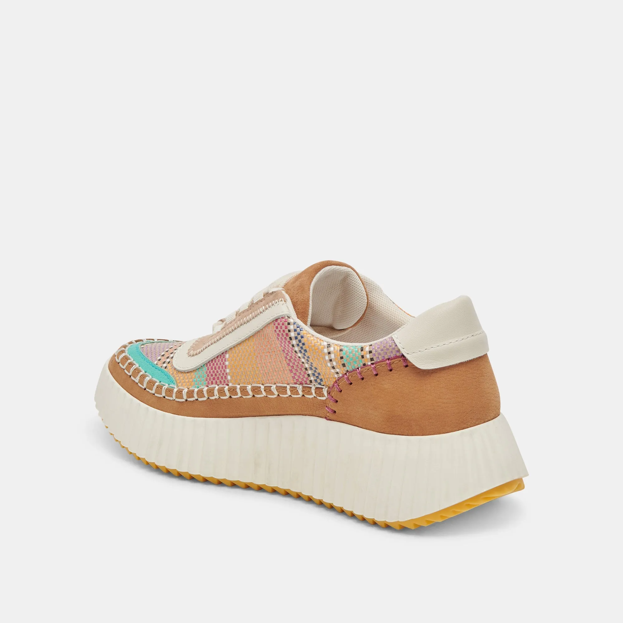 Dolce Vita Dolen Sneakers in Tan Multi Raffia