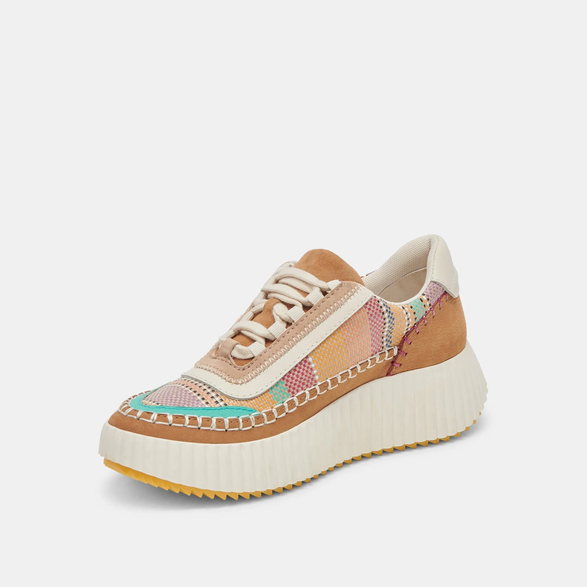 Dolce Vita Dolen Sneakers in Tan Multi Raffia