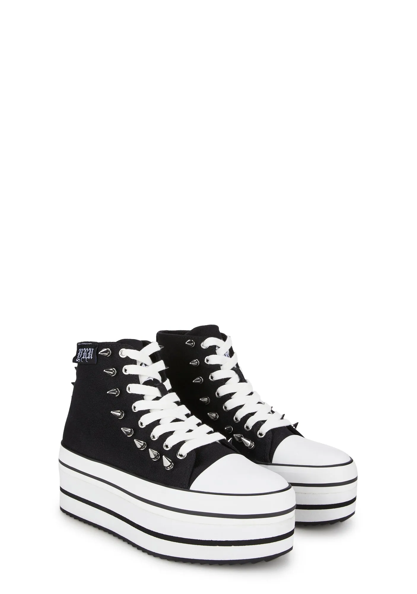 Elevation Spike Platform Sneakers - Black/White