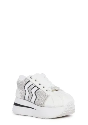 Forever Diamondz Platform Sneakers  - Iridescent