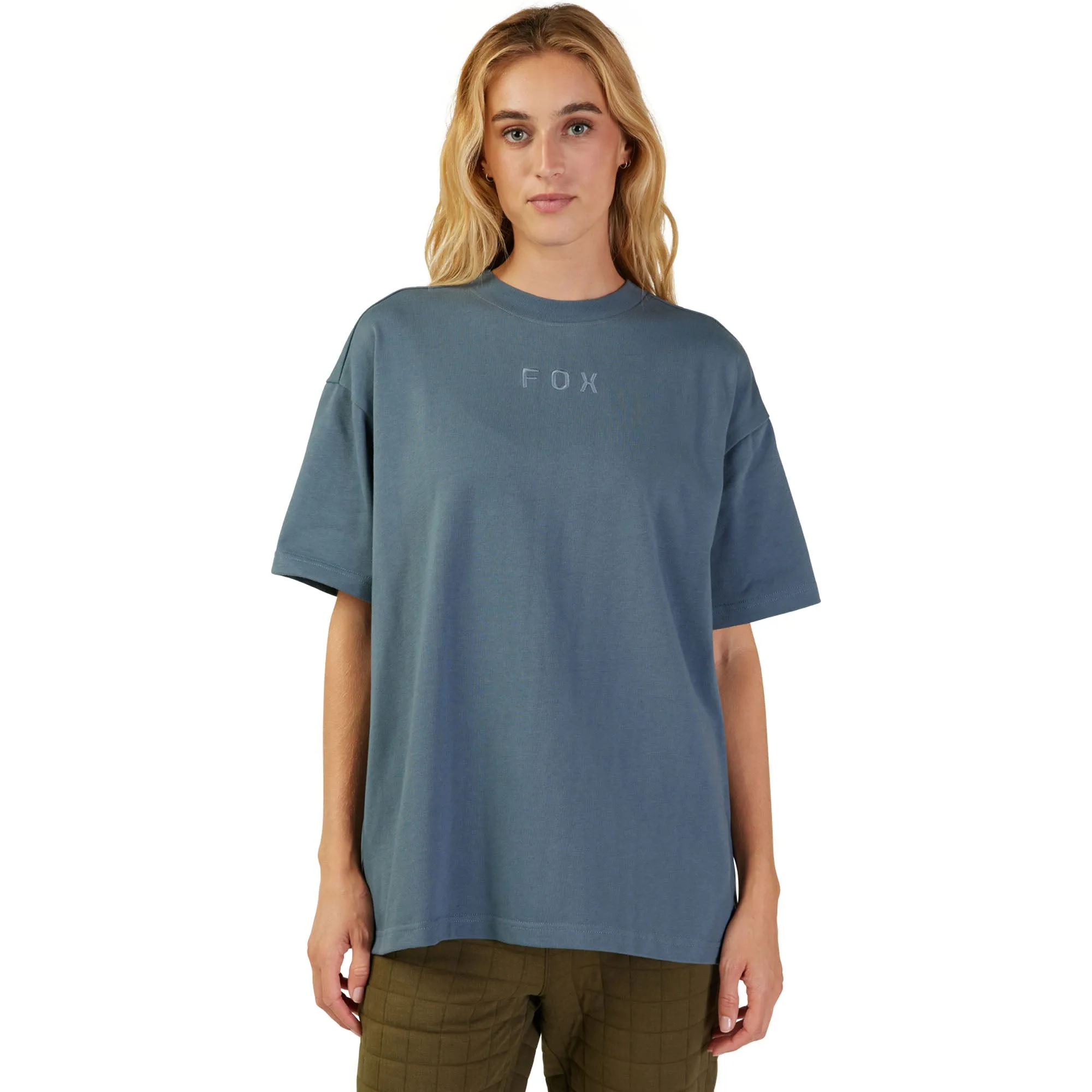 Fox Racing  Womens Wordmark Oversized Short Sleeve Tech Tee T-Shirt Citadel