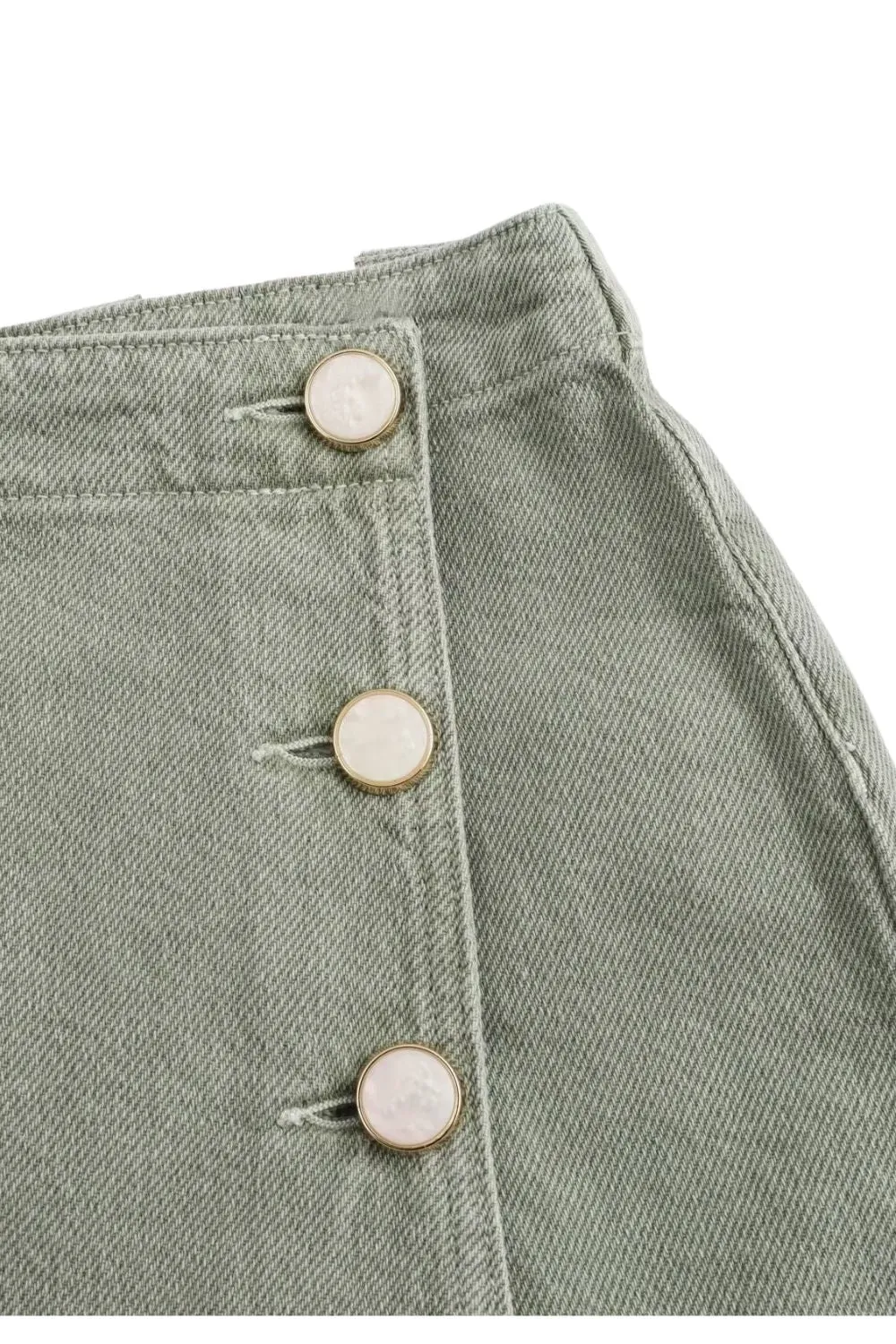 ‘Harper’ Double-Breasted Denim Skirt Pants（2 Colors)