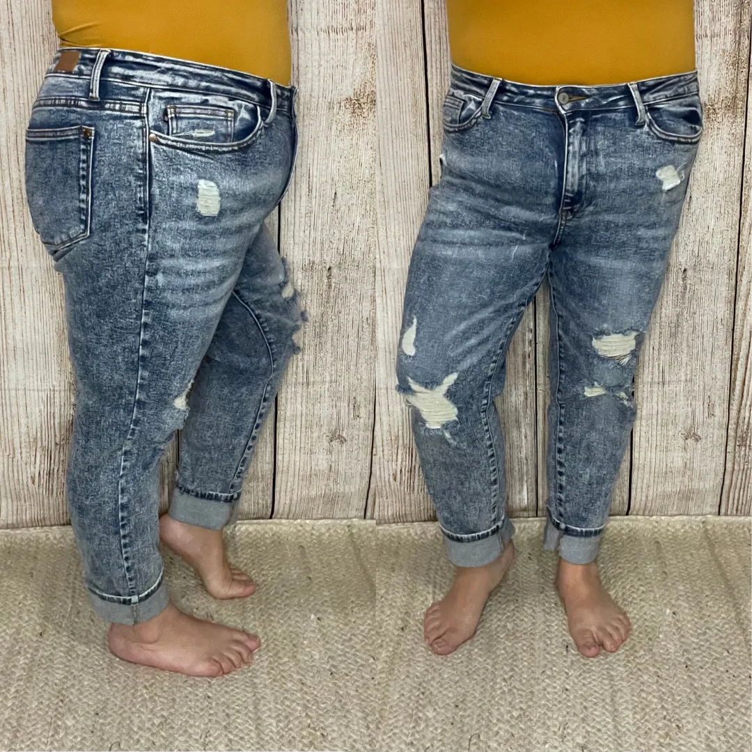 Judy Blue High Waist Acid Wash Boyfriend