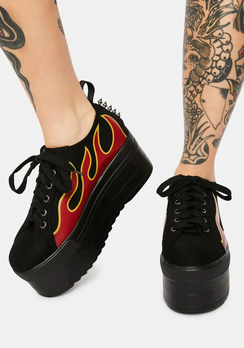 Keep It Lit Flame Flatform Sneakers