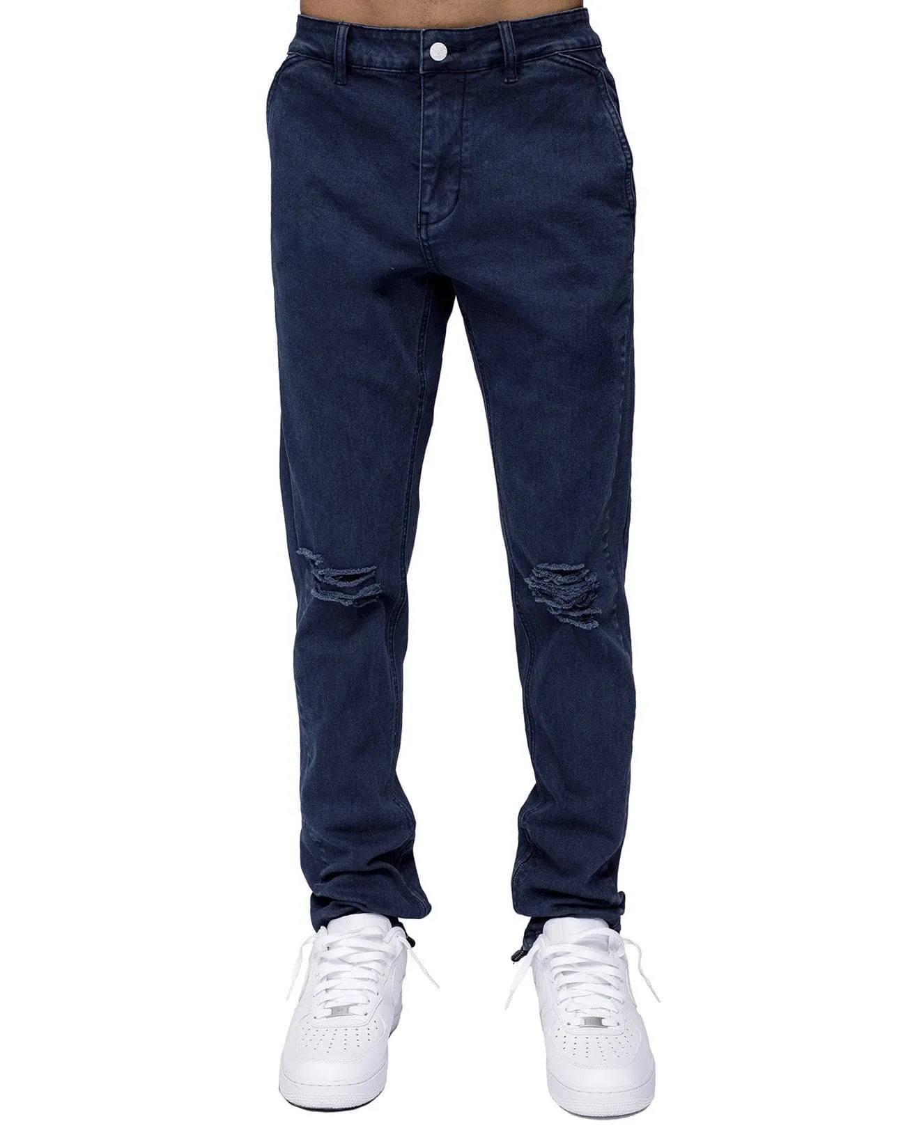 Konus Men's Ankle Zipper Pants In Navy