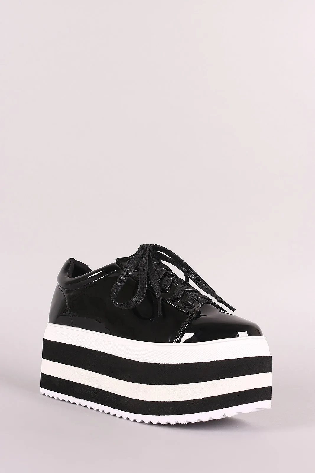 Liliana Round Toe Stripe Lace-Up Flatform Sneaker