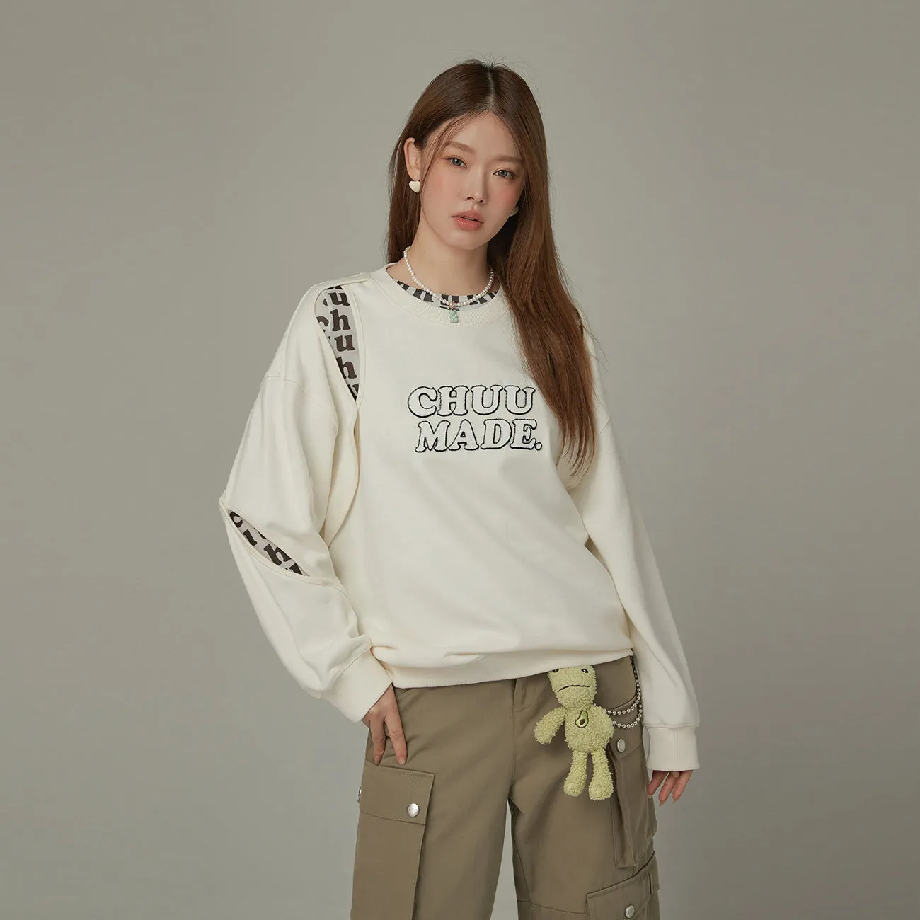 Logo Slit Oversized Sweatshirt