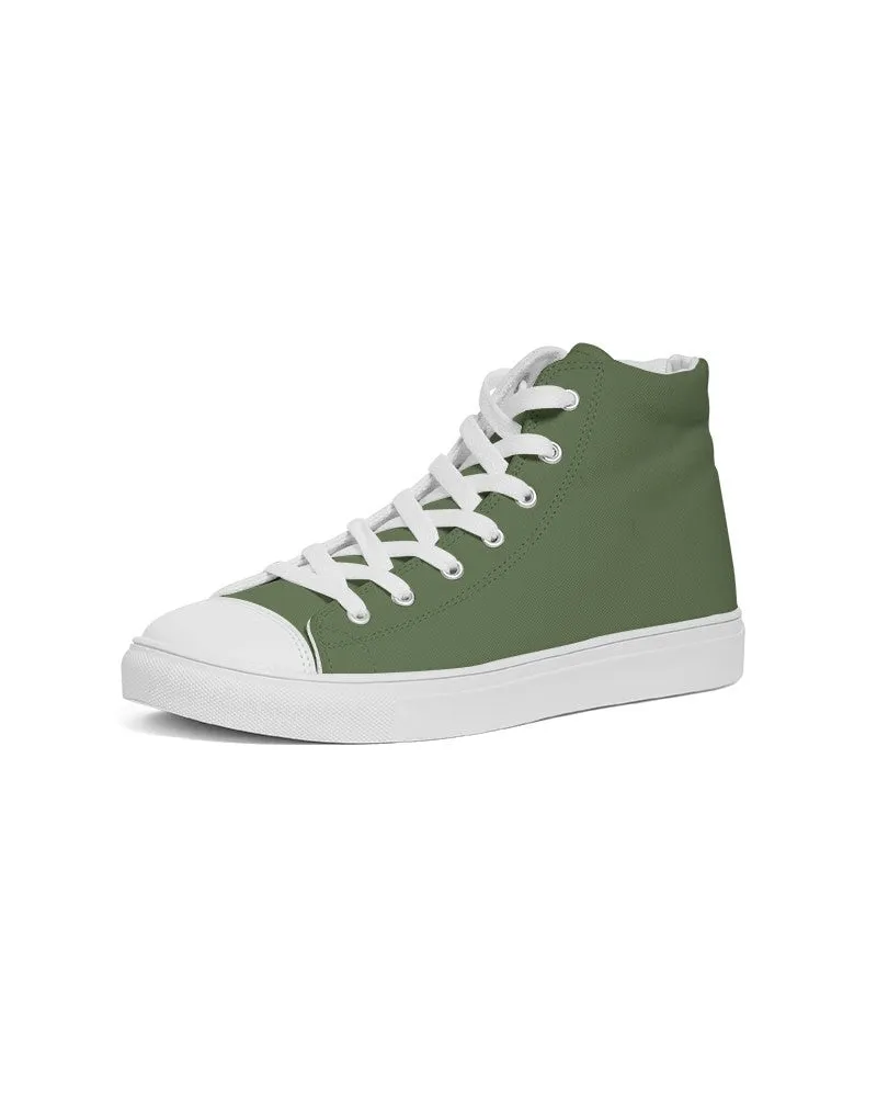 Medium Dark Warm Green Women's High-top Canvas Sneakers | Women's | Medium Dark Pastel Warm Green | C30M0Y60K60