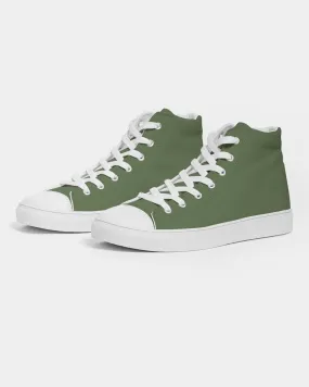 Medium Dark Warm Green Women's High-top Canvas Sneakers | Women's | Medium Dark Pastel Warm Green | C30M0Y60K60