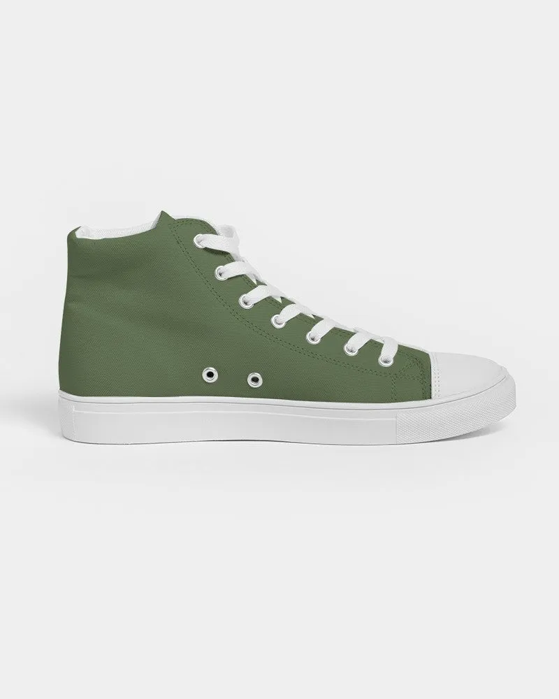 Medium Dark Warm Green Women's High-top Canvas Sneakers | Women's | Medium Dark Pastel Warm Green | C30M0Y60K60