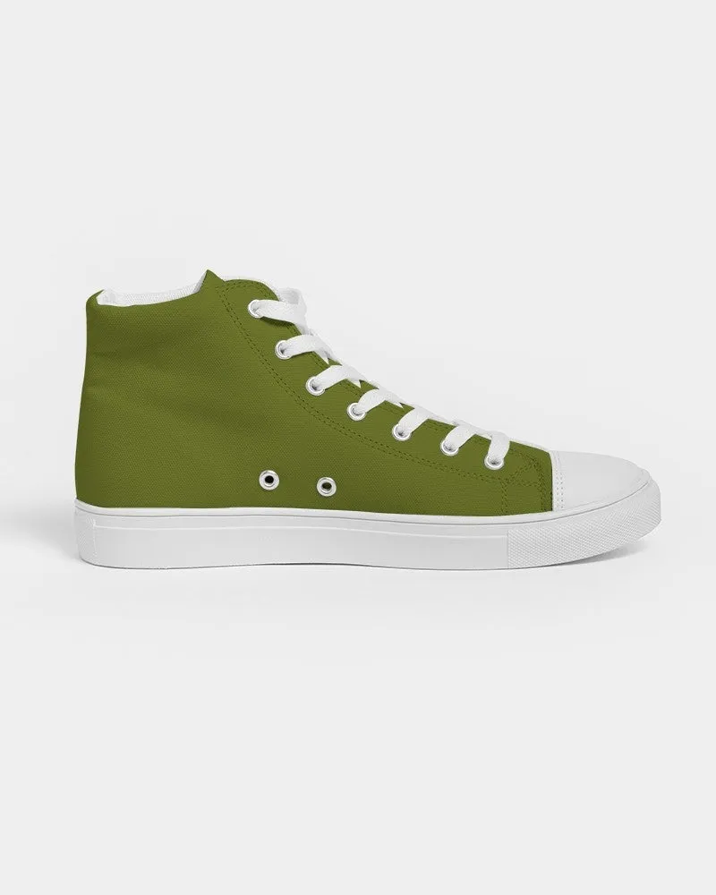 Medium Dark Yellow Warm Green Women's High-top Canvas Sneakers | Women's | Medium Dark Pure Yellow Warm Green | C25M0Y100K60