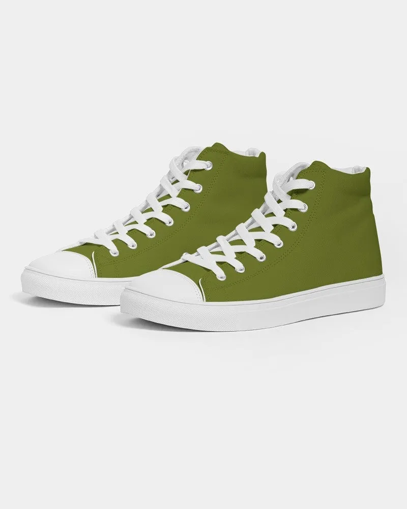 Medium Dark Yellow Warm Green Women's High-top Canvas Sneakers | Women's | Medium Dark Pure Yellow Warm Green | C25M0Y100K60