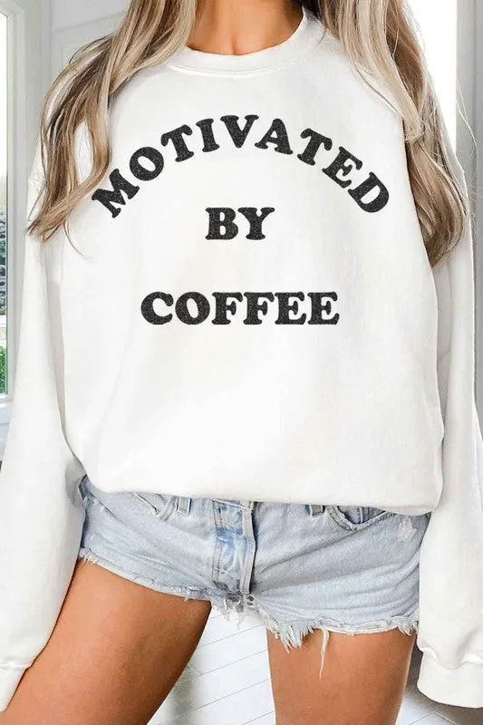 MOTIVATED BY COFFEE OVERSIZED SWEATSHIRT