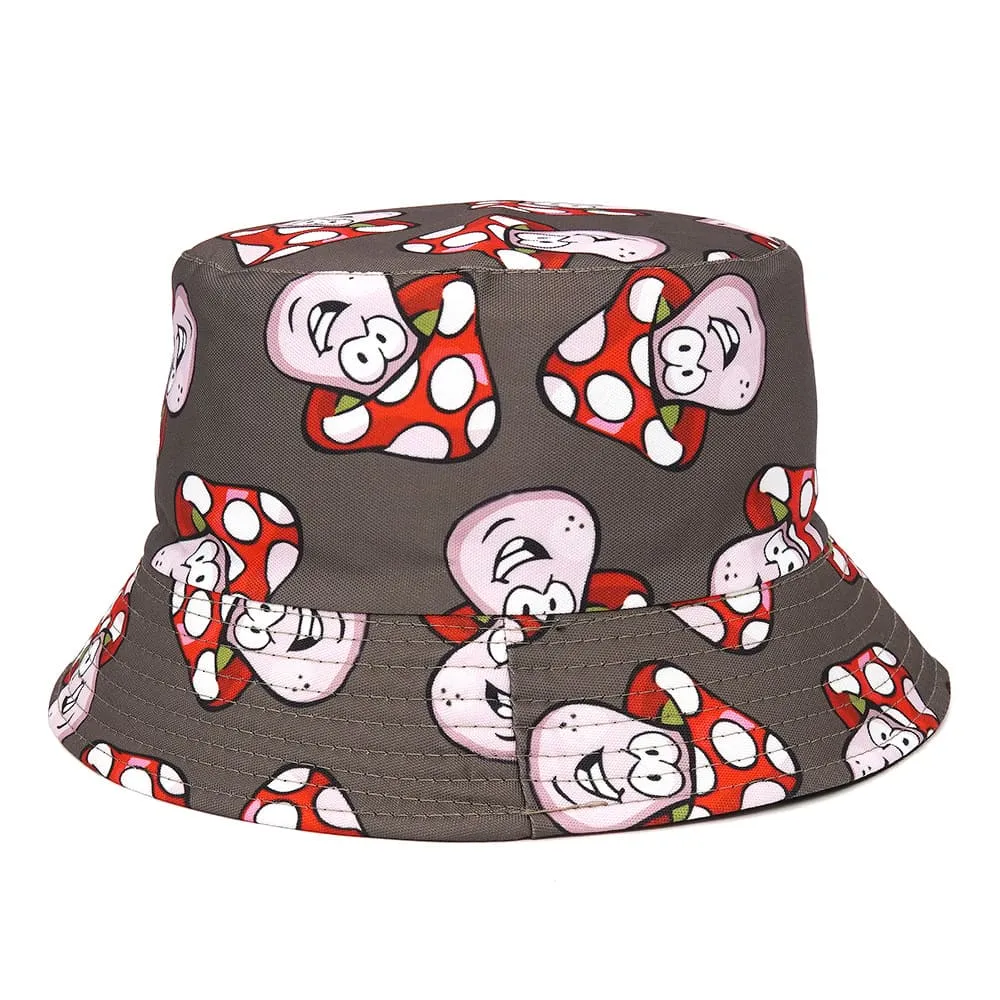 Mushroom Cartoons Bucket Hat