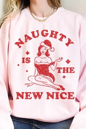 NAUGHTY CHRISTMAS OVERSIZED GRAPHIC SWEATSHIRT