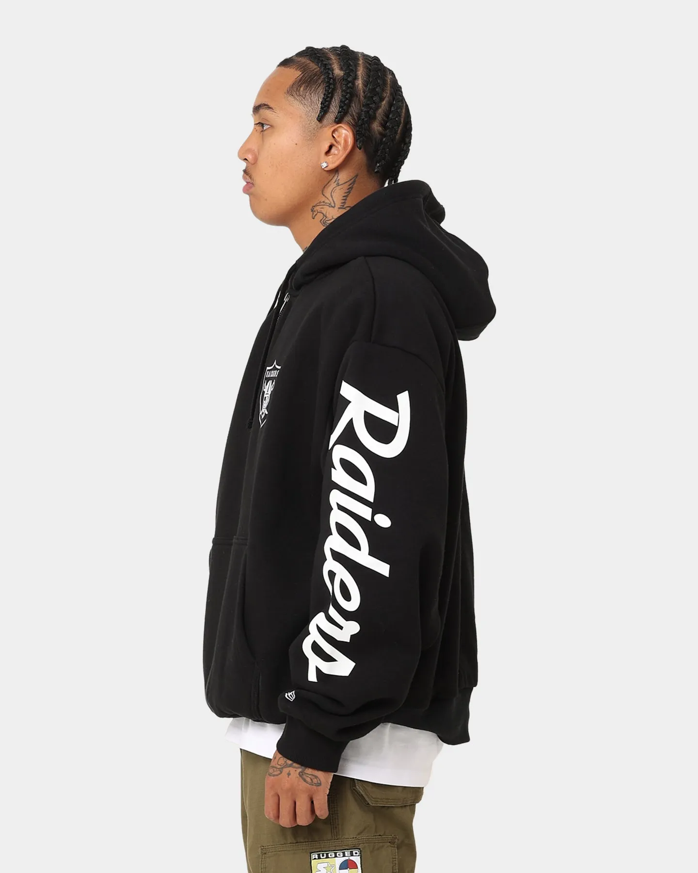 New Era Las Vegas Raiders Sleeve Script Hoodie Black/White