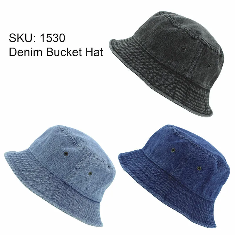 Newhattan 100% Cotton Denim Bucket hats Unisex