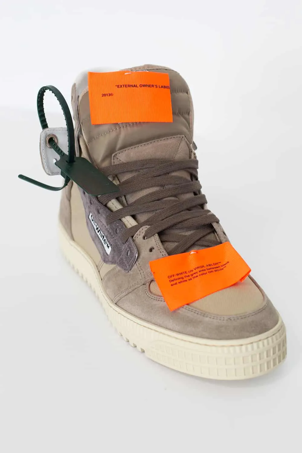 Off White Arrows Motif Suede High Top Sneaker