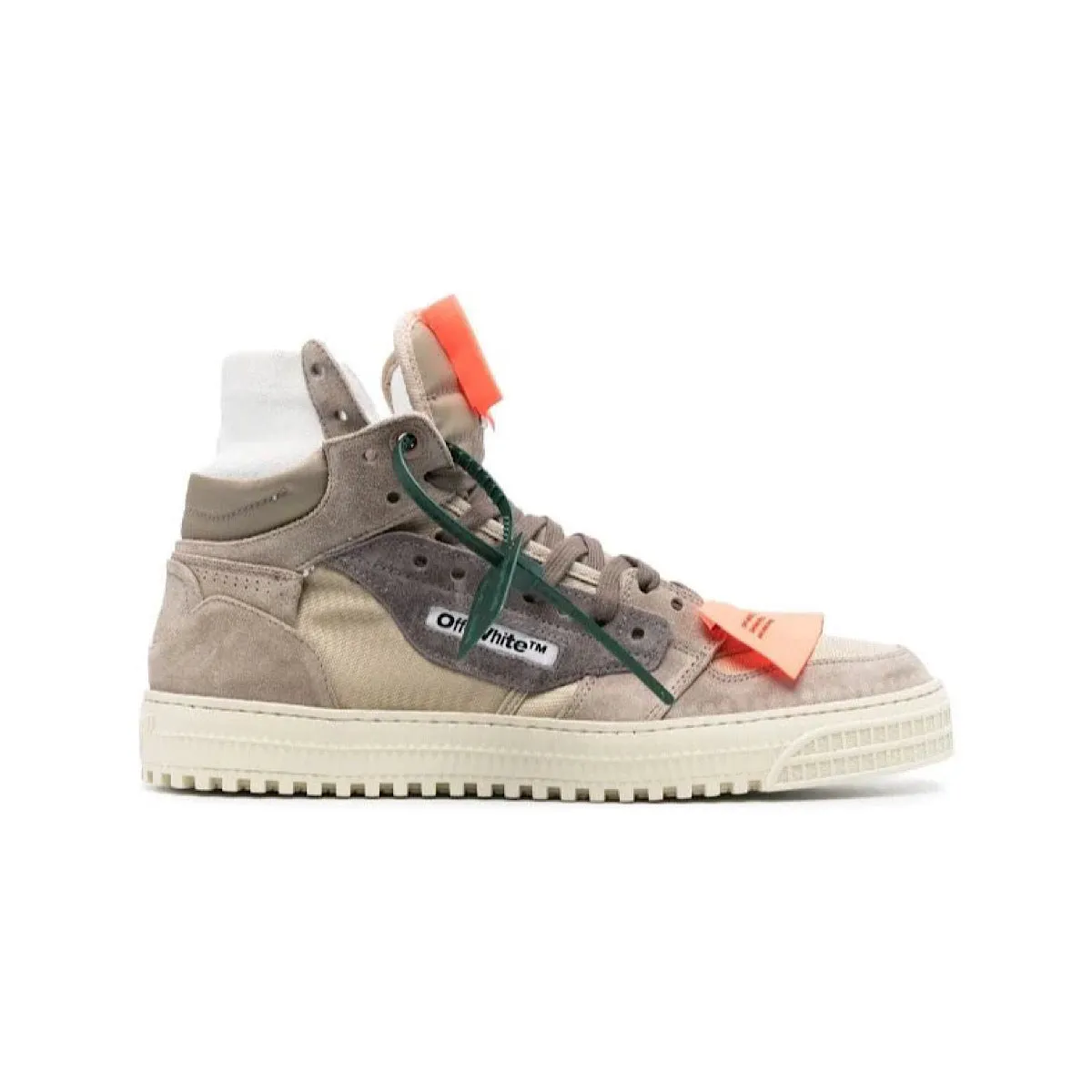 Off White Arrows Motif Suede High Top Sneaker