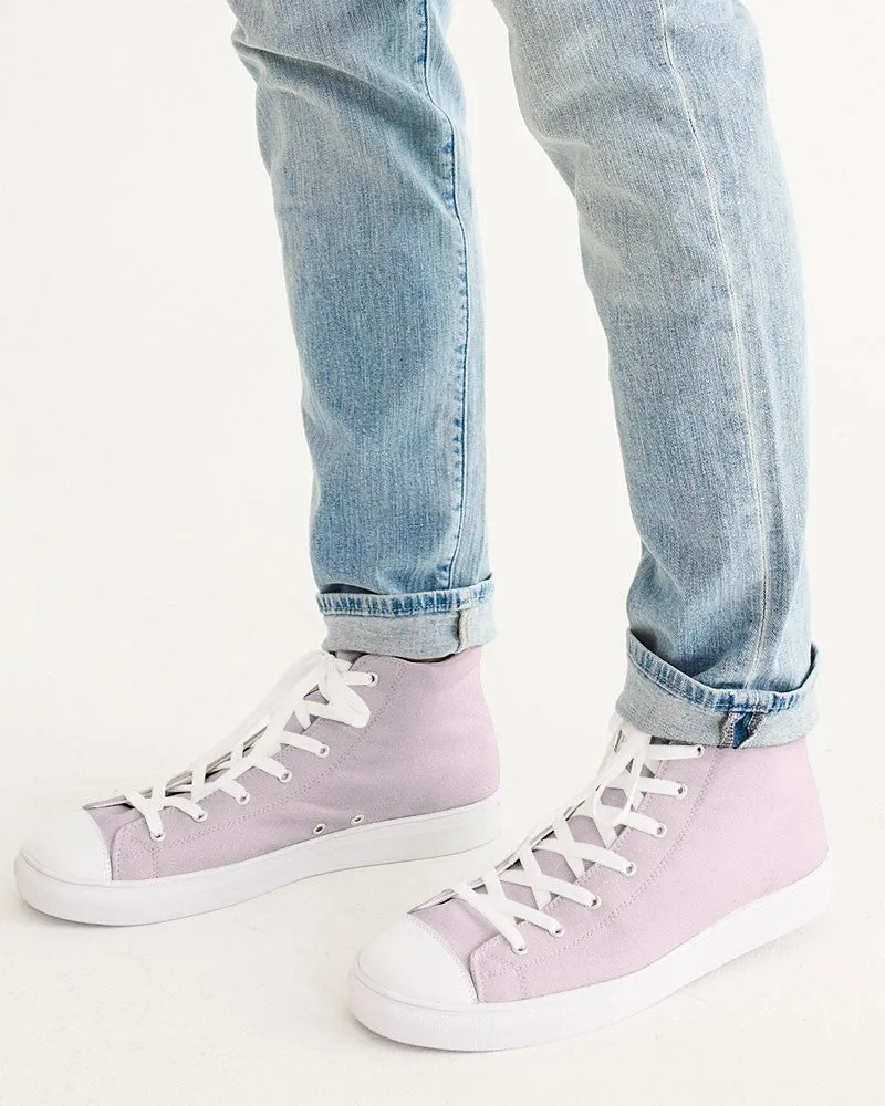 Pale Magenta Men's High-top Canvas Sneakers | Men's | Bright Pale Magenta | C0M10Y0K0