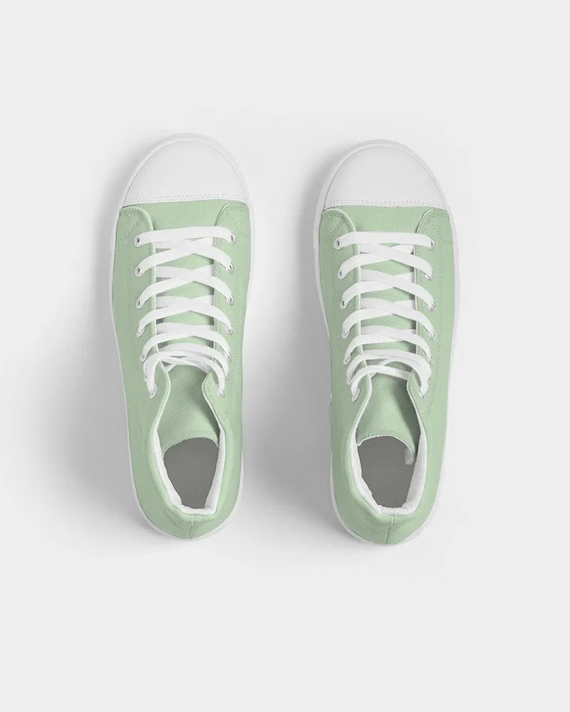 Pale Pastel Green Men's High-top Canvas Sneakers | Men's | Bright Pale Pastel Green | C22M0Y30K0