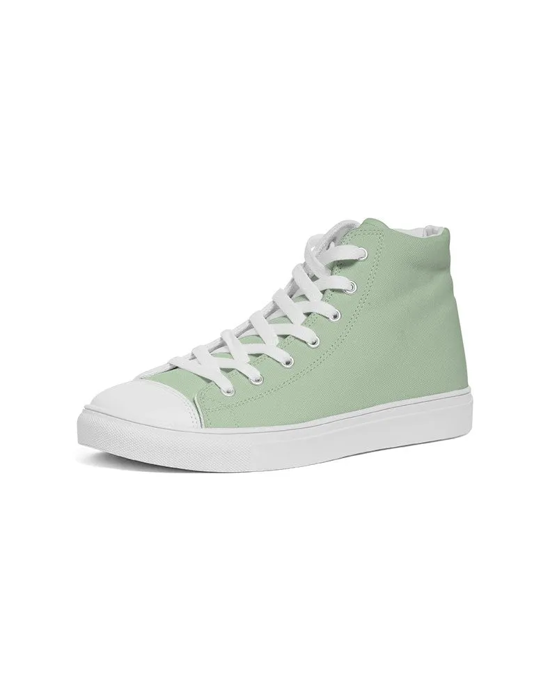 Pale Pastel Green Men's High-top Canvas Sneakers | Men's | Bright Pale Pastel Green | C22M0Y30K0