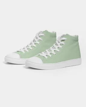 Pale Pastel Green Men's High-top Canvas Sneakers | Men's | Bright Pale Pastel Green | C22M0Y30K0