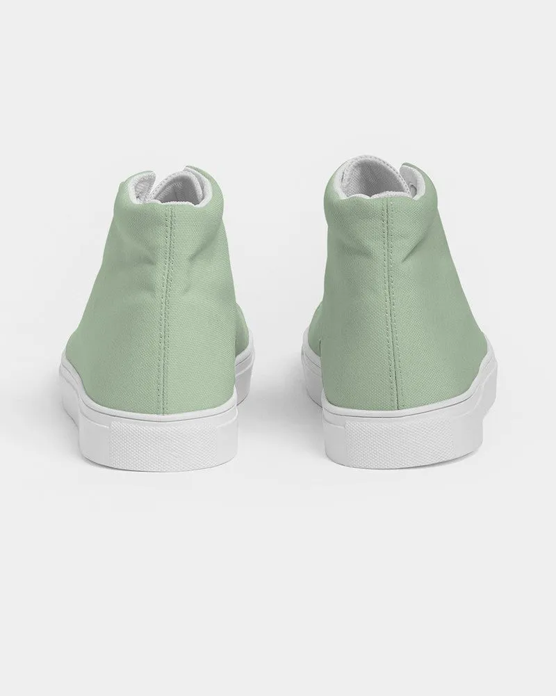 Pale Pastel Green Men's High-top Canvas Sneakers | Men's | Bright Pale Pastel Green | C22M0Y30K0