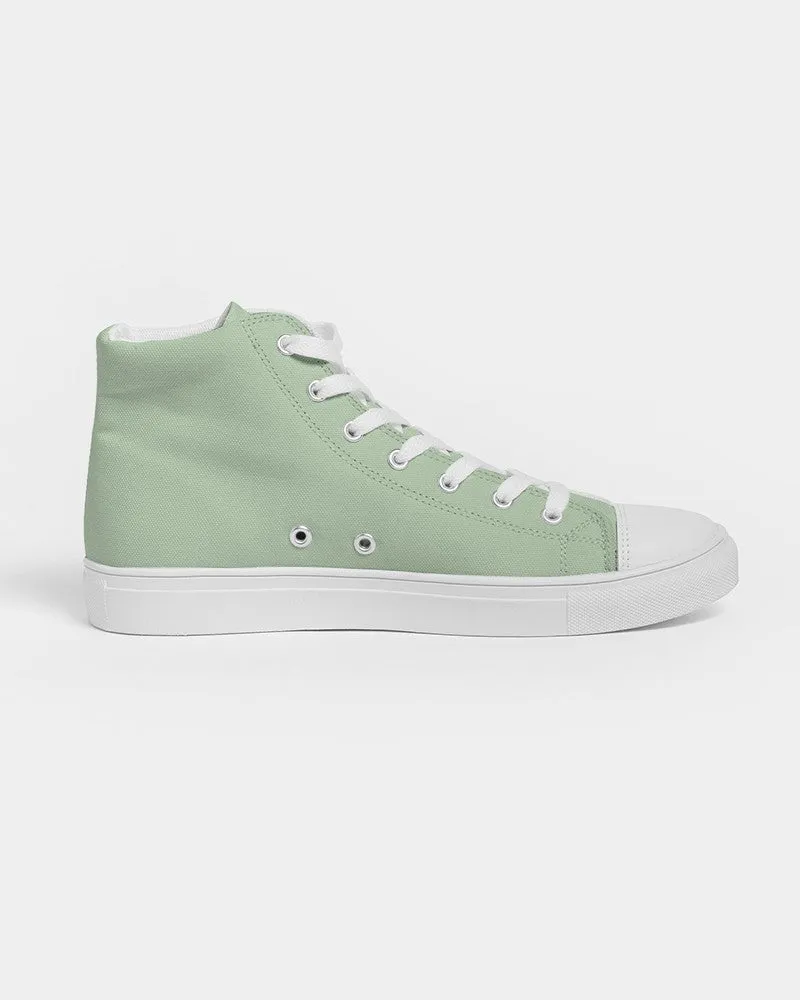 Pale Pastel Green Men's High-top Canvas Sneakers | Men's | Bright Pale Pastel Green | C22M0Y30K0