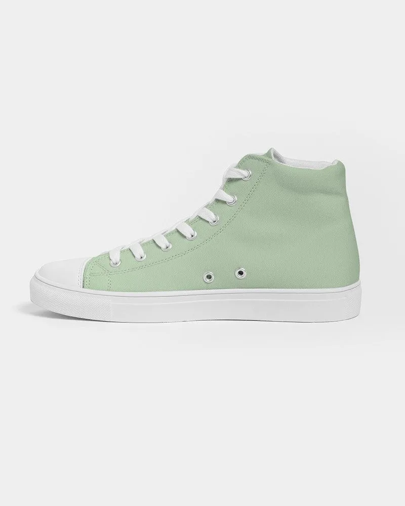 Pale Pastel Green Men's High-top Canvas Sneakers | Men's | Bright Pale Pastel Green | C22M0Y30K0