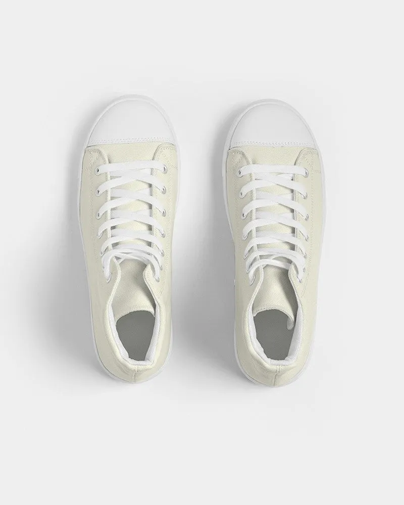 Pale Yellow Men's High-top Canvas Sneakers | Men's | Bright Pale Yellow | C0M0Y10K0