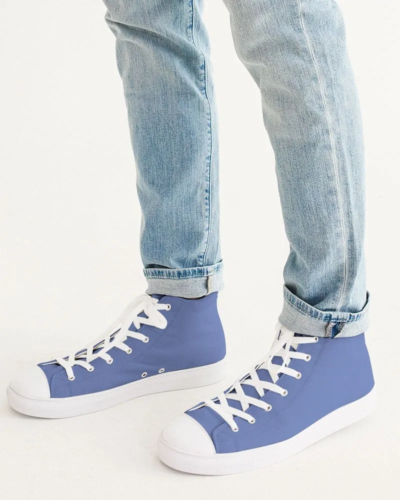 Pastel Blue Men's High-top Canvas Sneakers | Men's | Bright Pastel Blue | C60M45Y0K0