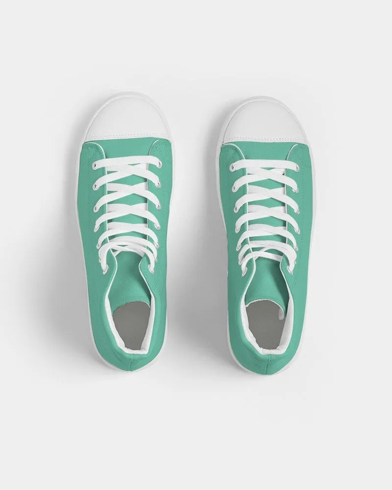 Pastel Cool Green Women's High-top Canvas Sneakers | Women's | Bright Pastel Cool Green | C60M0Y45K0