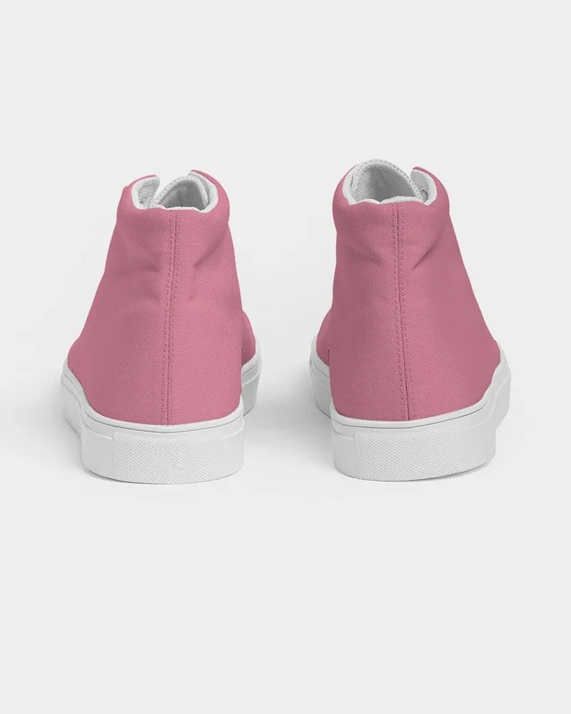 Pastel Cool Pink Men's High-top Canvas Sneakers | Men's | Bright Pastel Cool Pink | C0M60Y15K0