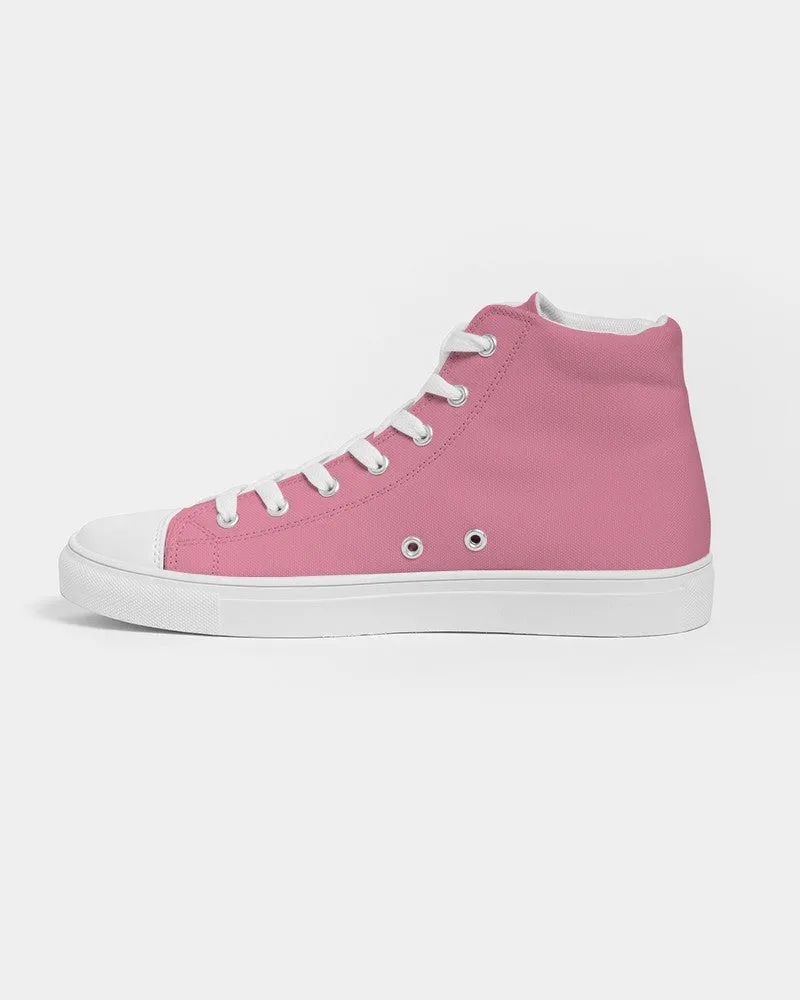 Pastel Cool Pink Men's High-top Canvas Sneakers | Men's | Bright Pastel Cool Pink | C0M60Y15K0