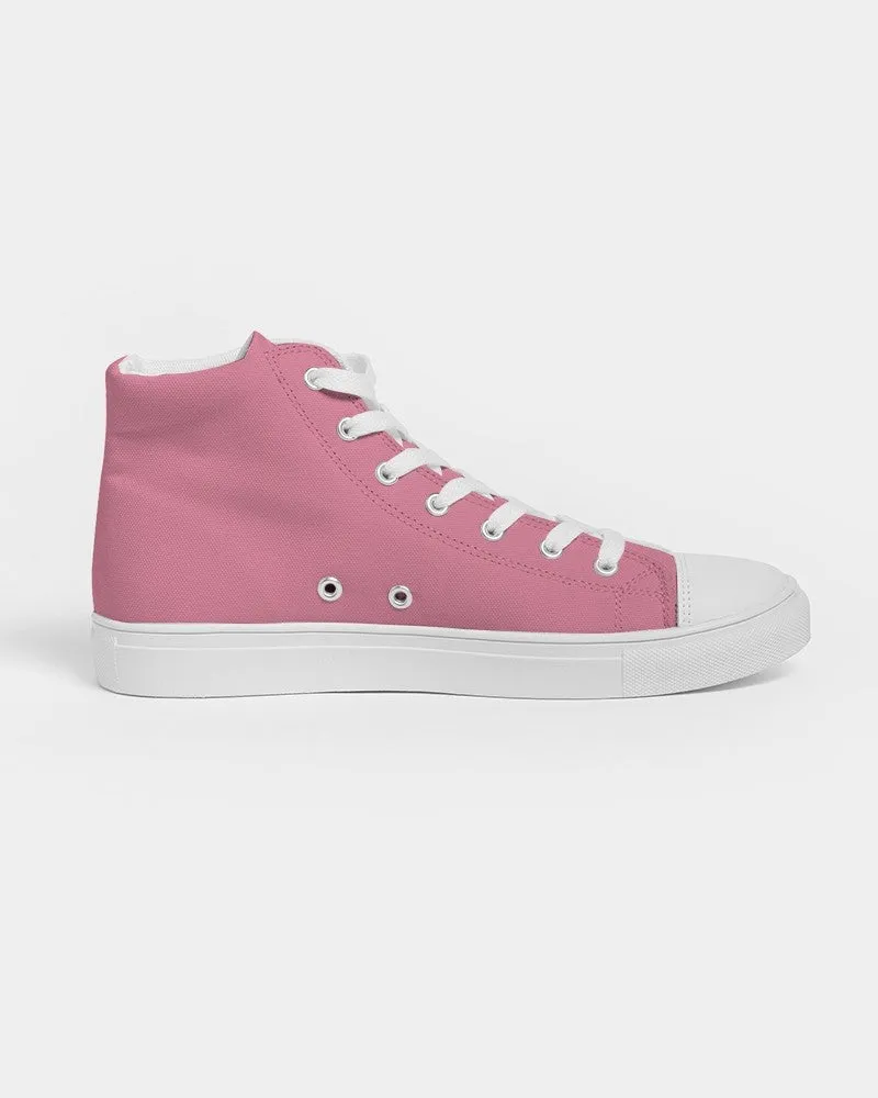 Pastel Cool Pink Men's High-top Canvas Sneakers | Men's | Bright Pastel Cool Pink | C0M60Y15K0