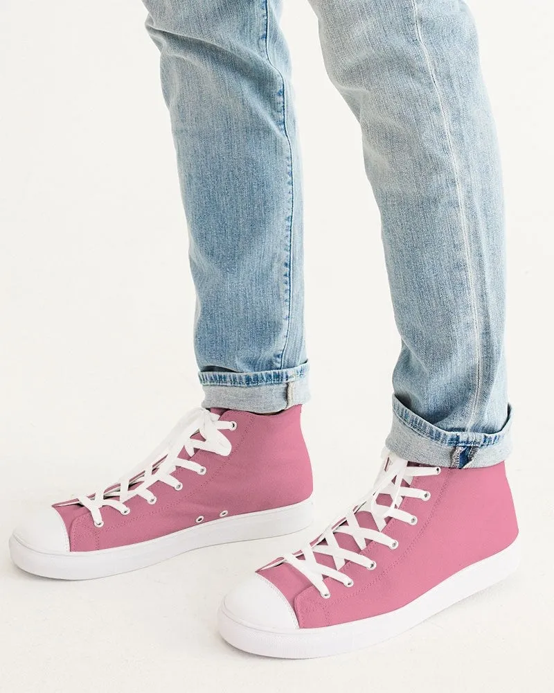 Pastel Cool Pink Men's High-top Canvas Sneakers | Men's | Bright Pastel Cool Pink | C0M60Y15K0