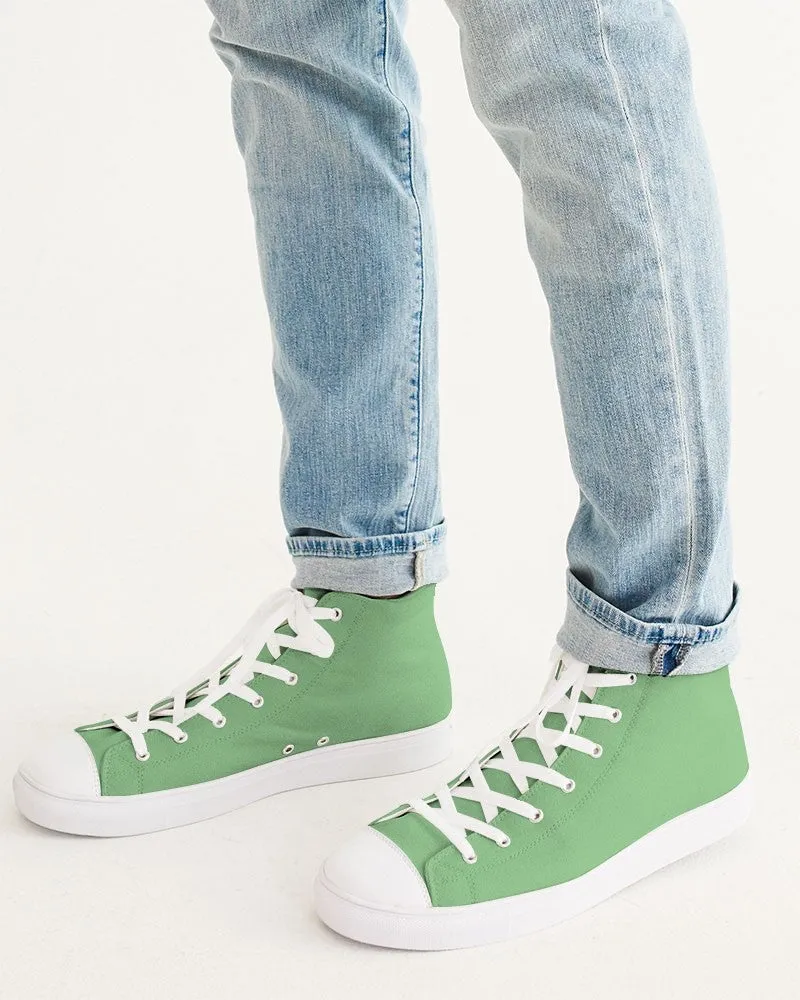 Pastel Green Men's High-top Canvas Sneakers | Men's | Bright Pastel Green | C45M0Y60K0